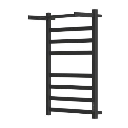 Полотенцесушитель электрический Point Меркурий PN83858PB П7 500x800 с полкой, диммер справа, черный																														