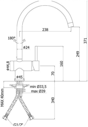 Смеситель для кухни Paffoni Light LIG280NO