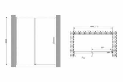 Душевая дверь ABBER Komfort AG93170