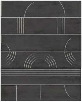 Панно Мажорель чёрный глянцевый (из 6 частей 6х28,5) 36x28,5x1 Панно Мажорель чёрный глянцевый (из 6 частей 6х28,5) 36x28,5x1