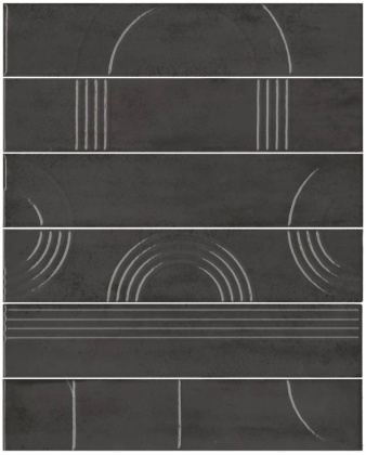 Панно Мажорель чёрный глянцевый (из 6 частей 6х28,5) 36x28,5x1 Панно Мажорель чёрный глянцевый (из 6 частей 6х28,5) 36x28,5x1