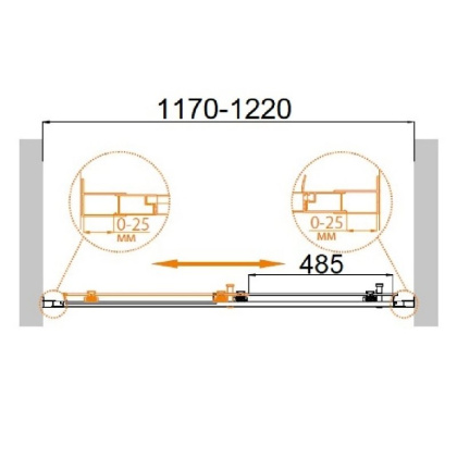 PRATICO-BF-2-180-C-Cr Душевая дверь