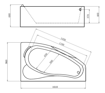 Акриловая ванна Gemy 161х96 G9046 O R