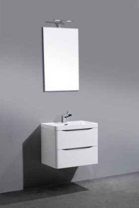 Тумба с раковиной подвесная  BelBagno ANCONA-N 60 Bianco Lucido, раковина белая Тумба с раковиной подвесная  BelBagno ANCONA-N 60 Bianco Lucido, раковина белая