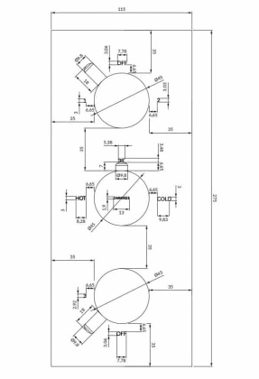 Смеситель термостатический для душа, наружная часть OMNIRES Y Y1238_KROCR (хром)