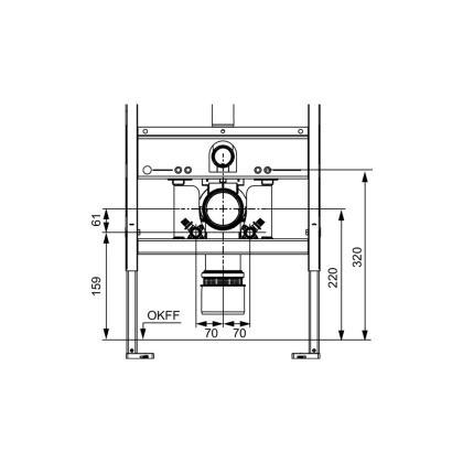 Монтажный комплект TECEone для установки с застенными
модулями сухого монтажа со смывным бачком Uni