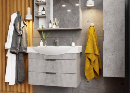 Тумба Onika Девис 80 подвесная, бетон чикаго (ум. Беверли 80)