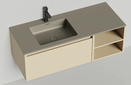 Подвесная тумба Domino 1200, эмаль, Onda Plus, с открытой полкой