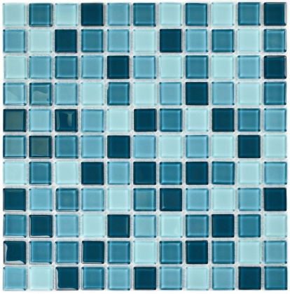 Мозаика стеклянная Sea wave-1 (чип 4*25*25) 300*300(22шт.-1.98м2), м2 Мозаика стеклянная Sea wave-1 (чип 4*25*25) 300*300(22шт.-1.98м2), м2