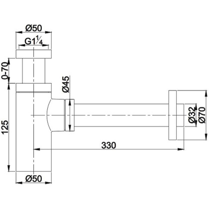Сифон для умывальника декоративный A186BR (бронза)