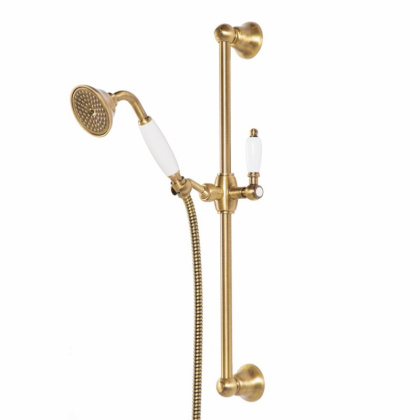 CZR-SD-01-Bi Душевой гарнитур классика, хром, ручка белая CZR-SD-01-Bi Душевой гарнитур классика, хром, ручка белая