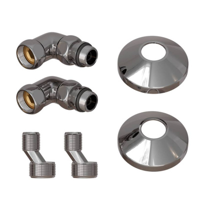 Комплект подключения для полотенцесушителя Point PN93412 3/4 х 1/2 ГШ со сгоном, хром Комплект подключения для полотенцесушителя Point PN93412 3/4 х 1/2 ГШ со сгоном, хром