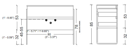 Тумба без раковины Vallessi 80*46cm ZEBRANO 2 полки 837-080-Z Boheme