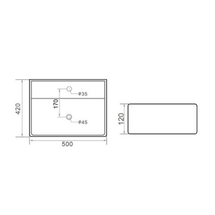 Раковина Orange B04-500w накладная, белый Раковина Orange B04-500w накладная, белый