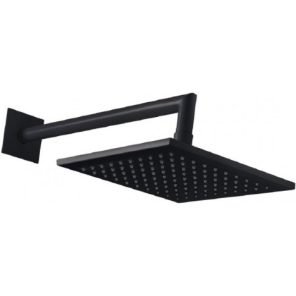 PORTA-TDDQ-30-NOP Верхний душ квадратный 300x300мм с изливом 350 мм, исполнение черный матовый