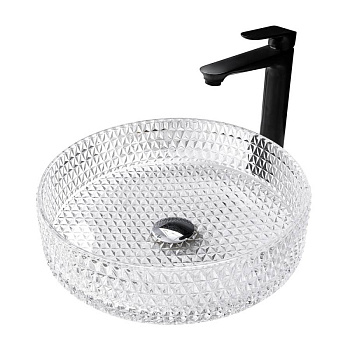 Раковина накладная стеклянная ABBER Glas AK2301 прозрачная Раковина накладная стеклянная ABBER Glas AK2301 прозрачная