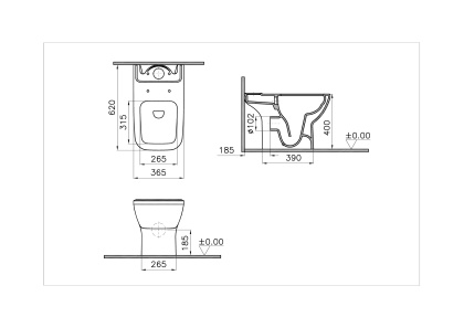 Комплект напольного безободкового унитаза Integra Square Open-Back, тонкое сиденье микролифт, механизм 3/6 л Комплект напольного безободкового унитаза Integra Square Open-Back, тонкое сиденье микролифт, механизм 3/6 л