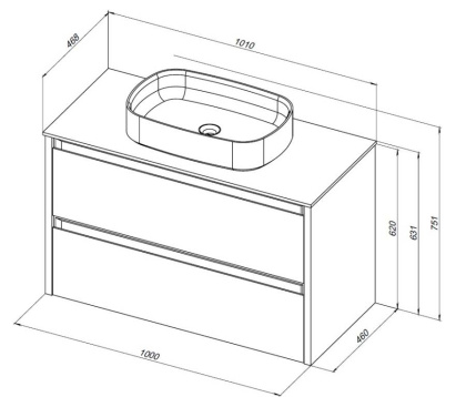 Тумба под раковину Allen Brau Fantasy 100 1.11003.AM антрацит матовый