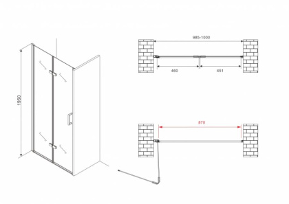 Душевая дверь ABBER Zart AG08100P