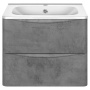 База под раковину Paola 600 подвесная, 2 выкатных ящика soft close, Beton