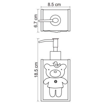 Дозатор для жидкого мыла Lossa, 8,5х18,5х6,7 см, голубой, K-3499
