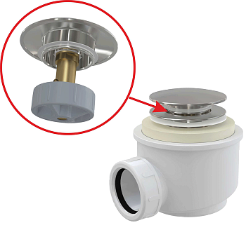 Сифон для душевого поддона CLICK/CLACK, металл