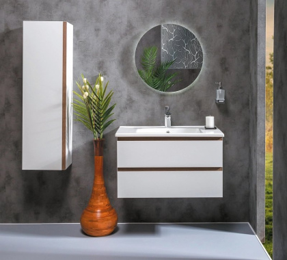 Тумба CAPOLDA 85 белая + ручка дерево 849-085-WW Boheme