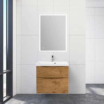 Тумба с раковиной подвесная BelBagno MARINO-H60 70 Rovere Moro, раковина белая
