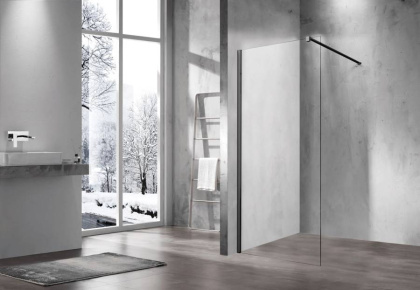 Душевая перегородка Walk-In VSW-1H700CLB, 700*2000, черный, стекло прозрачное