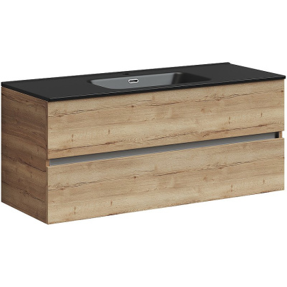 Тумба подвесная SANCOS Urban 1190х450х550, c двумя ящиками оснащенными доводчиками, дуб галифакс натуральный , арт. UR120-1EG