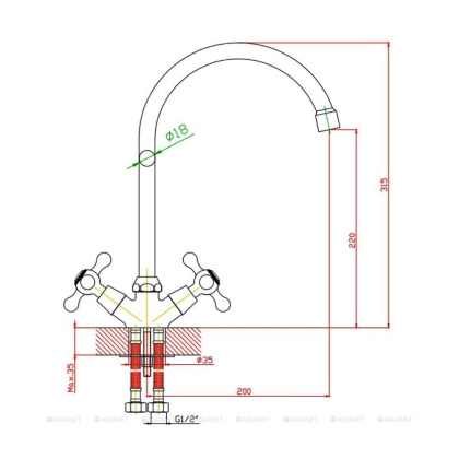 Смеситель для кухни Agger Retro A1900000