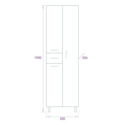 Пенал Onika Модерн 52 напольный, белый, универсальный