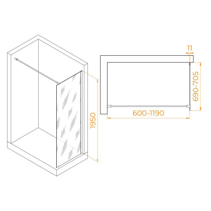 Душевая перегородка RGW WA-002B, RGW 35100207-14