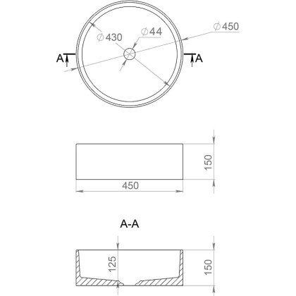 Раковина Salini Armonia 02 45х45 130112SM Раковина Salini Armonia 02 45х45 130112SM