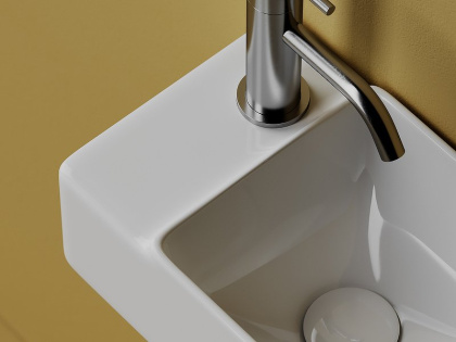 Умывальник подвесной прямоугольный (чаша справа, отверстие под смеситель слева) Element 395*220*125мм Умывальник подвесной прямоугольный (чаша справа, отверстие под смеситель слева) Element 395*220*125мм