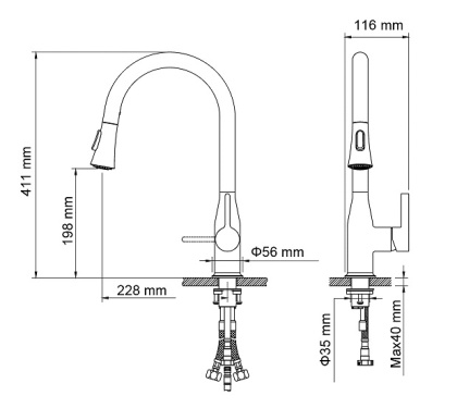 Смеситель Timo Saona 2336/00FL с выдвижной лейкой