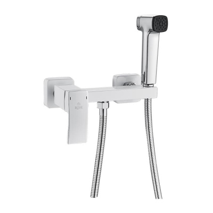 Гигиенический душ со смесителем Rose R1505F-1, белый/хром