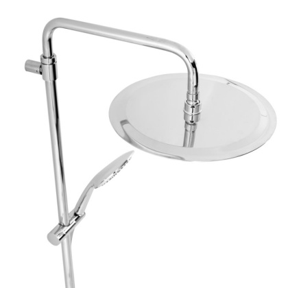 LEAF-CVDA-30-BIO Душевая стойка телескопическая, с изливом с верхним и ручным душем Исполнение: Белый матовый  LEAF-CVDA-30-BIO Душевая стойка телескопическая, с изливом с верхним и ручным душем Исполнение: Белый матовый