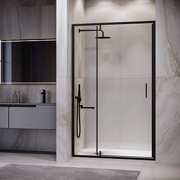 Душевая дверь 120*195 RGW LE-103-B Чёрный/Прозрачное/6 мм