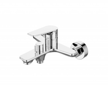 ANCONA Смеситель для ванны и душа в комплекте с ручным душем, шлангом и держателем, хром ANCONA-VAS/DFS-CRM