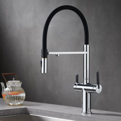 Смеситель для кухни с гибким изливом ROSE R458 R458