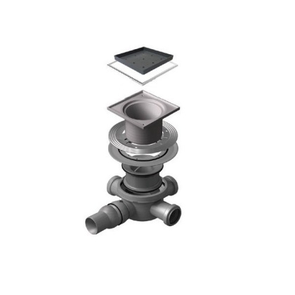 13000086 Точечный трап 150х150 мм Confluo Standard Ceramic 2, полая под плитку, с рамкой Исполнение: Хром 