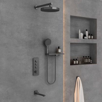 Душевой комплект VSFW-433TI2RGM встраиваемый, вороненая сталь