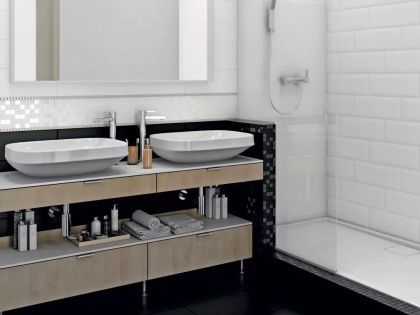 Плитка настенная 15078 Бельканто черный 15*40*8 (22шт/1,32м2), м2