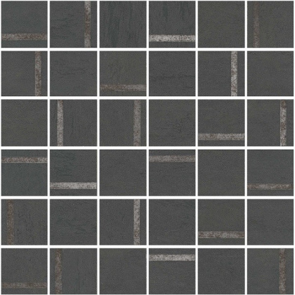 Декор Гварди 2 мозаичный антрацит матовый обрезной 30x30x0,9