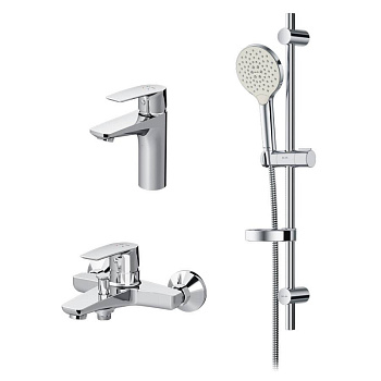 F40990A00 Gem, набор 3в1: Смеситель д/умывальника, Смеситель д/ванны/душа, душевой комплект, шт.