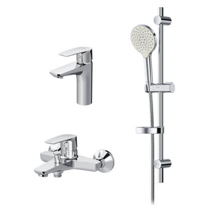 F40990A00 Gem, набор 3в1: Смеситель д/умывальника, Смеситель д/ванны/душа, душевой комплект, шт.
