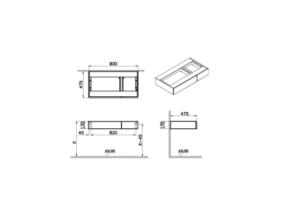 Модуль Origin 90 см с ящиком, черный дуб