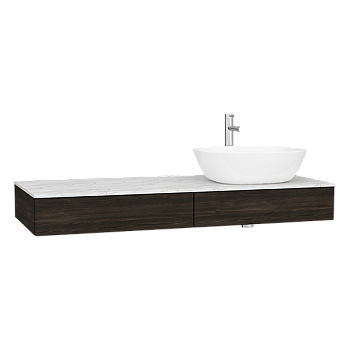 Модуль 120 см под раковину с выдвижным ящиком, правосторонний, темный вяз