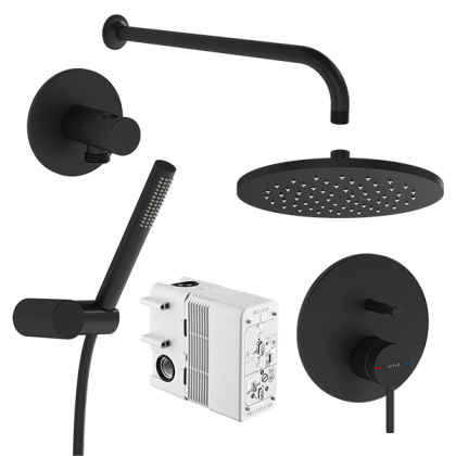 Набор встроенной душевой системы Origin,
матовый черный